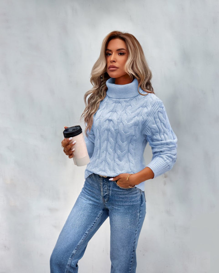 Marie | Pull à col roulé pour femmes Pull col roulé en torsades intemporel
