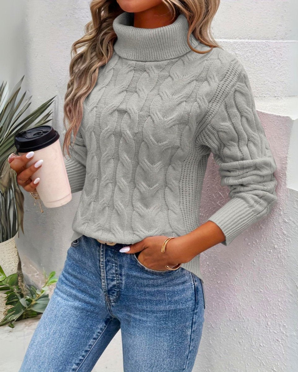 Marie | Pull à col roulé pour femmes Pull col roulé en torsades intemporel