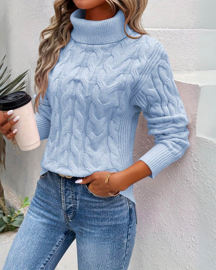 Marie | Pull à col roulé pour femmes Pull col roulé en torsades intemporel