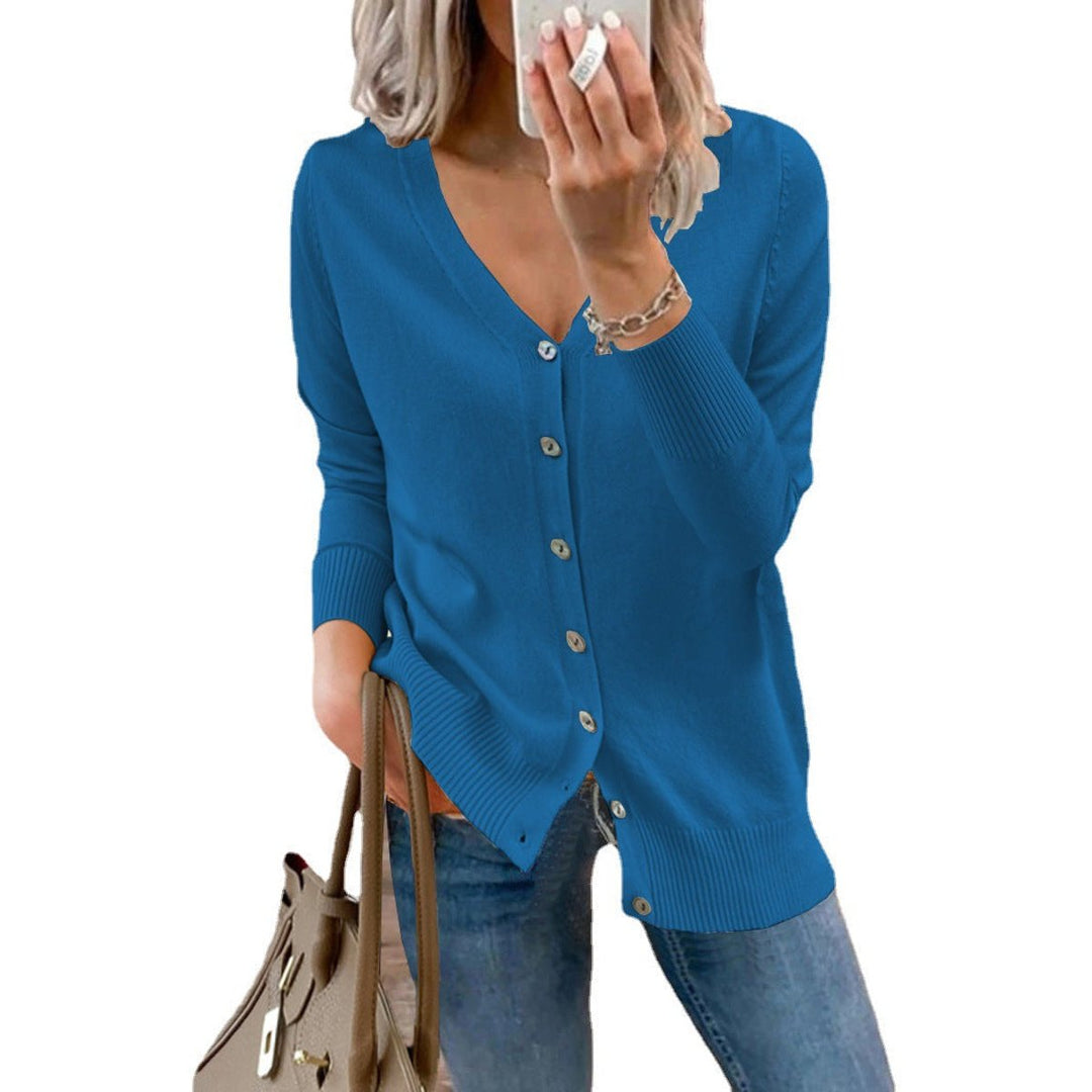 Amelie | Cardigan à col en V pour femmes, manches longues, avec boutons