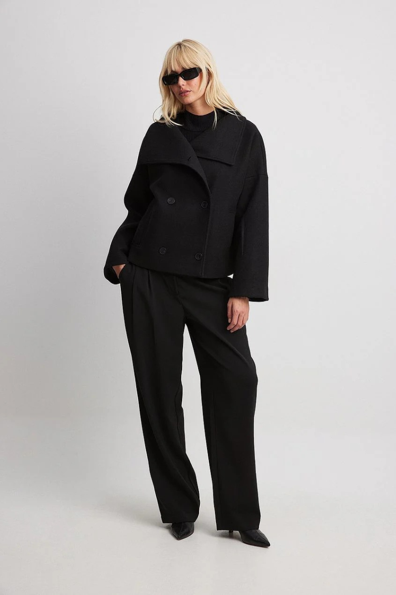 Manteau vintage à double boutonnage pour femmes | Court