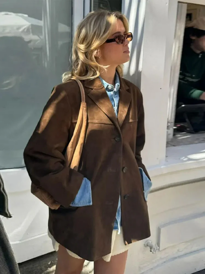 Manteau d'automne vintage pour femmes | surdimensionné