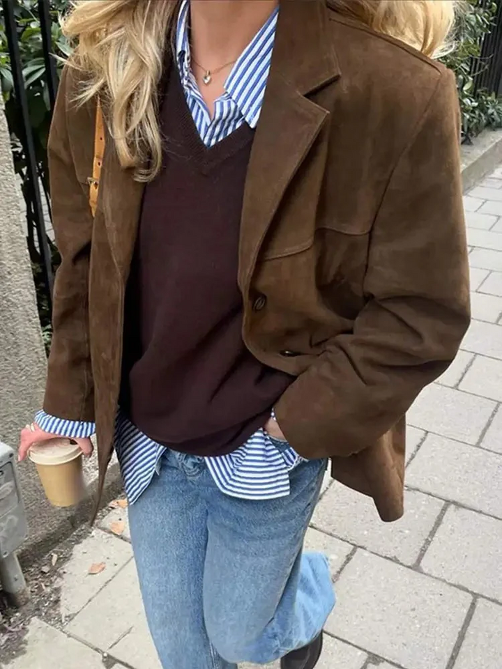 Manteau d'automne vintage pour femmes | surdimensionné