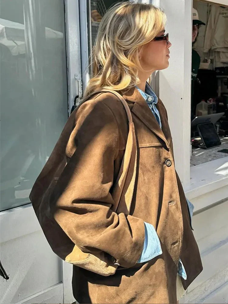Manteau d'automne vintage pour femmes | surdimensionné