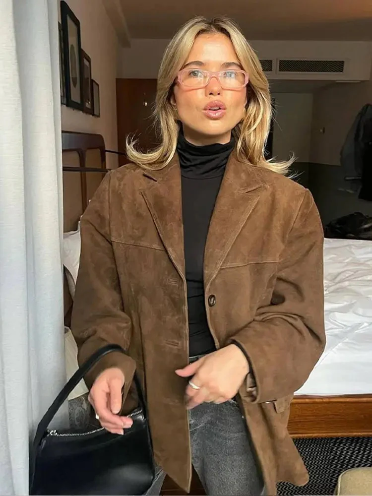 Manteau d'automne vintage pour femmes | surdimensionné