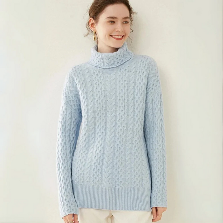 Pull en maille vintage pour femmes | Col roulé