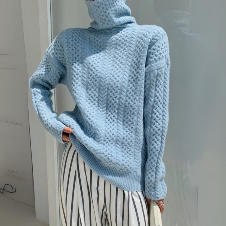 Pull en maille vintage pour femmes | Col roulé
