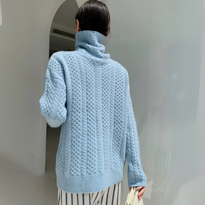 Pull en tricot vintage pour femmes | Col roulé
