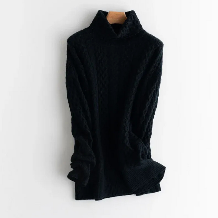 Pull en tricot vintage pour femmes | Col roulé