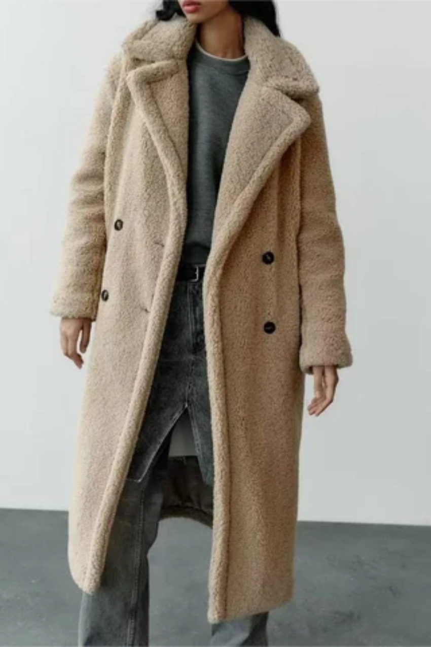 Manteau Long en Teddy pour Femmes