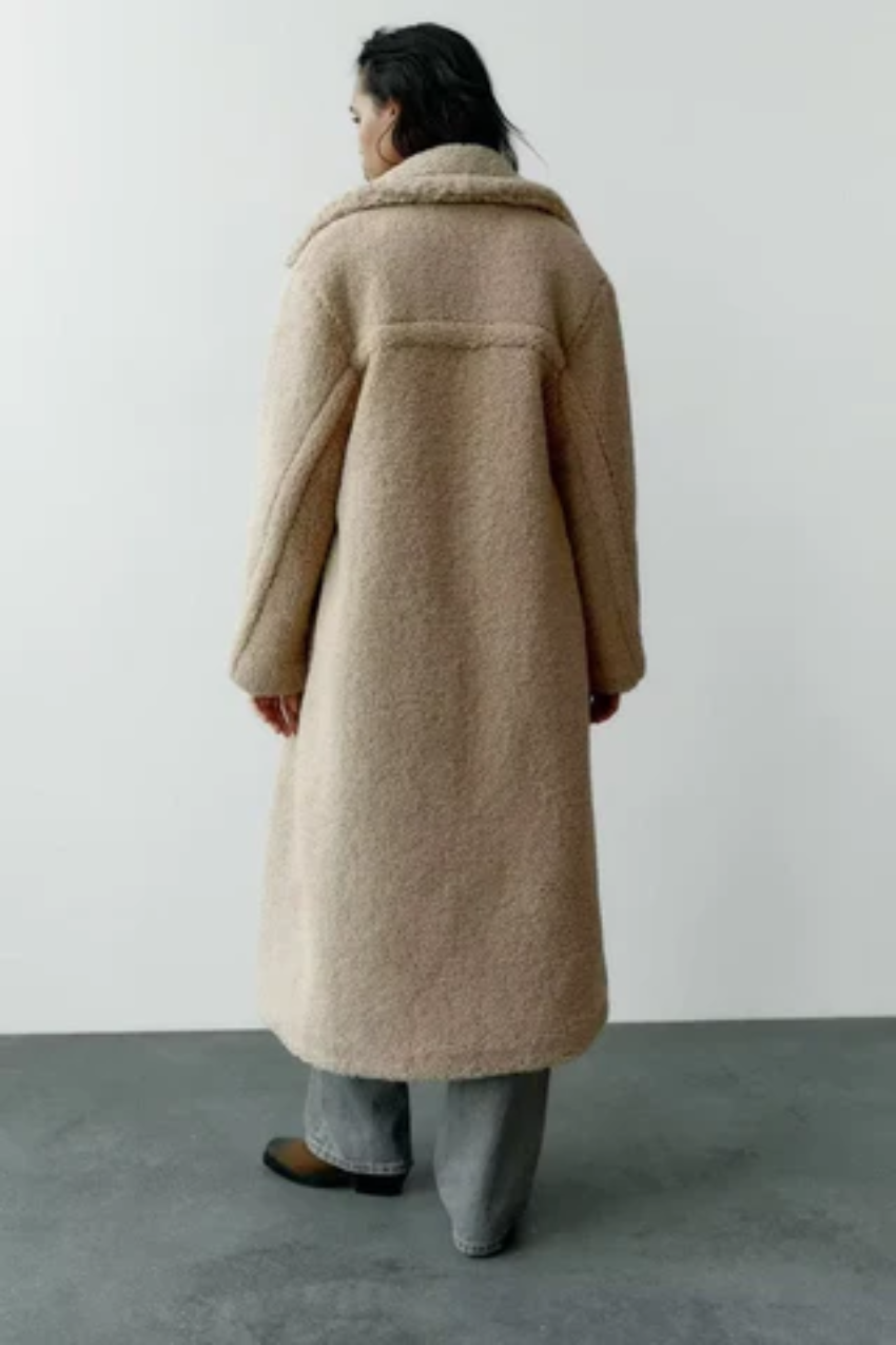 Manteau Long en Teddy pour Femmes