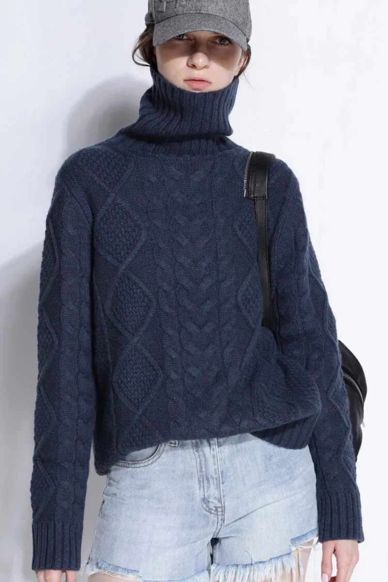 Pull femme chaud et épais | Col roulé