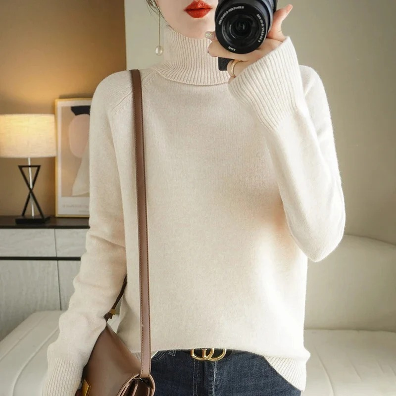 Pull en tricot chaud pour femmes | Col roulé