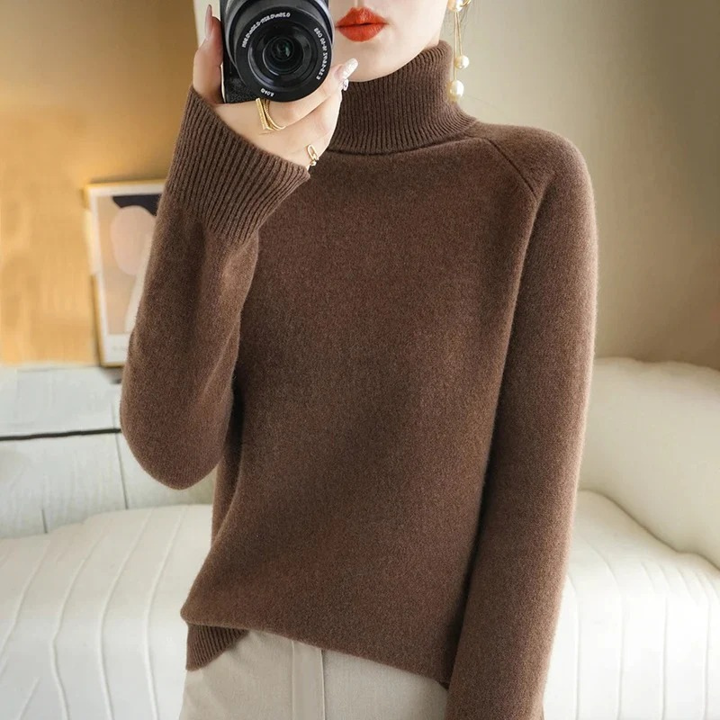 Pull en tricot chaud pour femmes | Col roulé