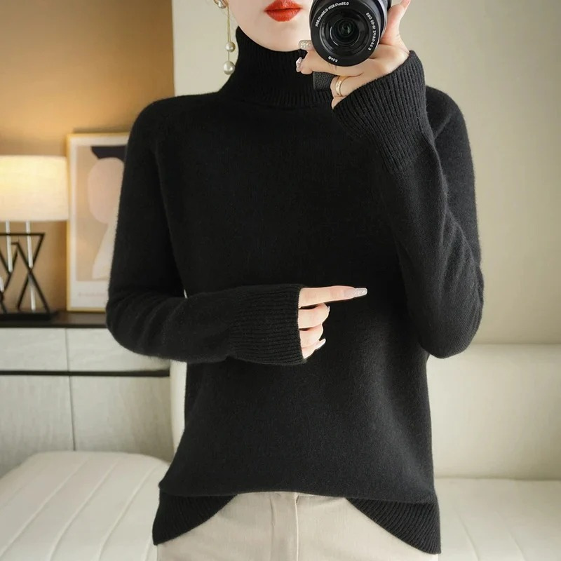 Pull en tricot chaud pour femmes | Col roulé