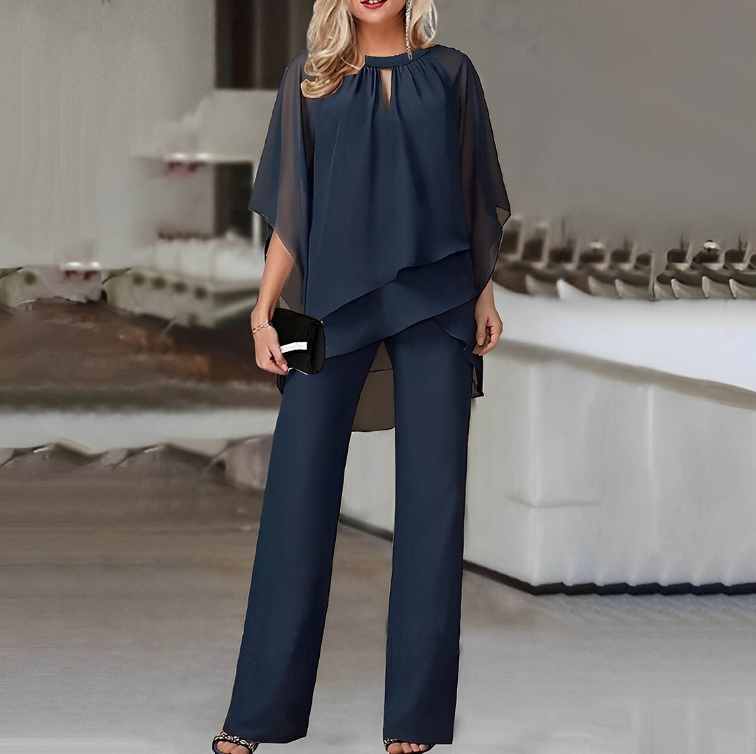 Mia | Pantalon large pour femmes, ensemble en chiffon à couches