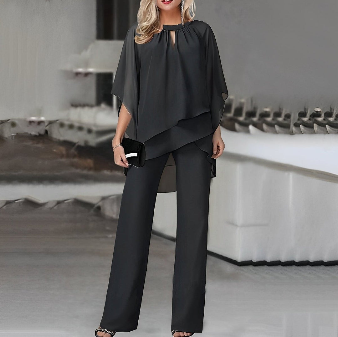 Mia | Pantalon large pour femmes, ensemble en chiffon à couches