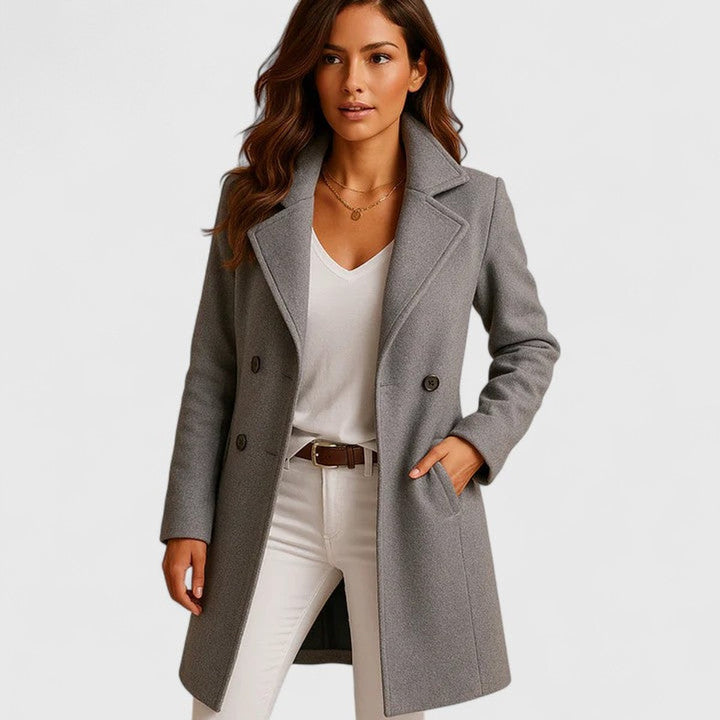 Frieda | Manteau Élégant Long pour Femmes avec Boutonnage