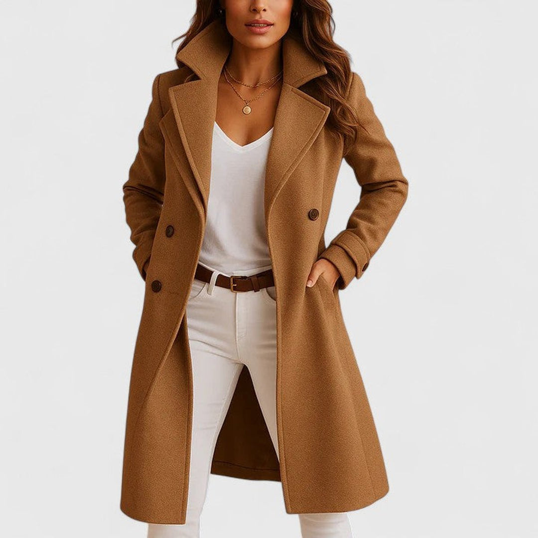 Frieda | Manteau Élégant Long pour Femmes avec Boutonnage