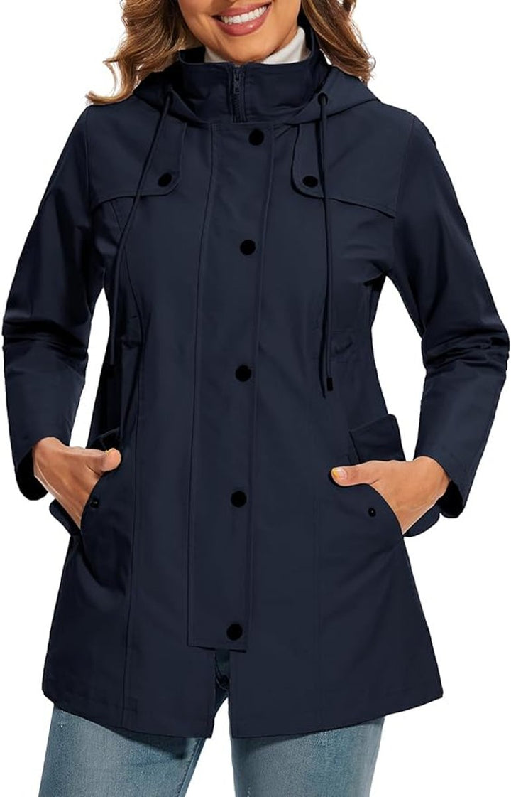 Elisabeth | Manteau Femme Imperméable à Capuche en Tartan avec Doublure en Fleece