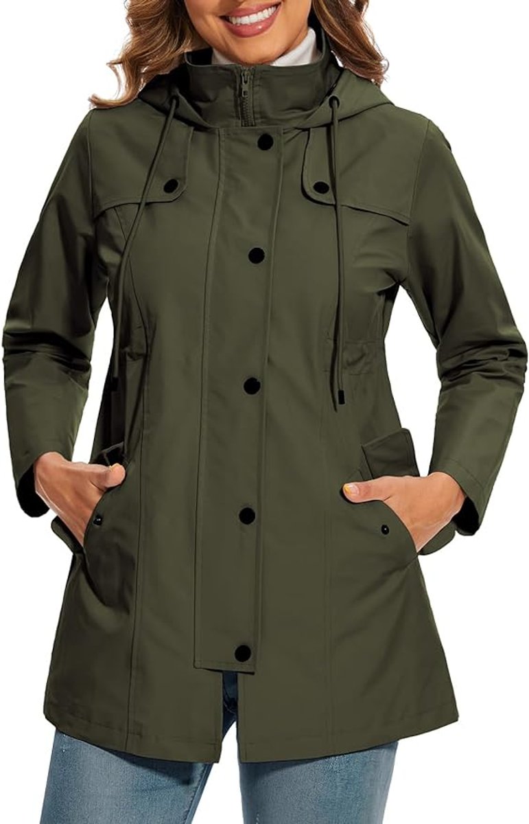 Elisabeth | Manteau Femme Imperméable à Capuche en Tartan avec Doublure en Fleece