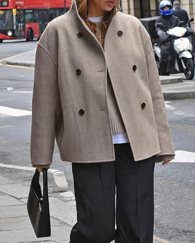 Manteau double boutonnage intemporel pour femmes | Automne