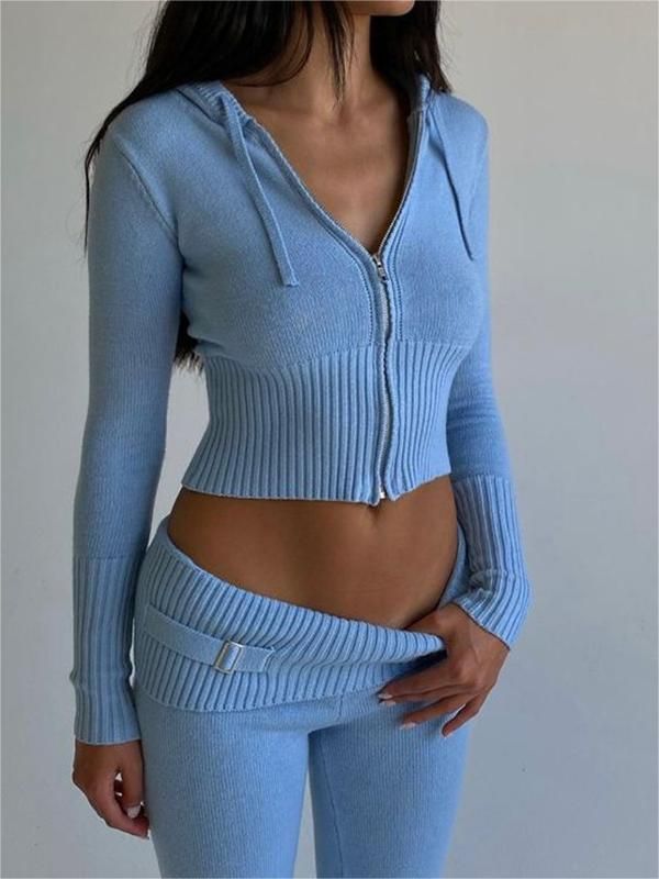 Ensemble de sweat à capuche zippé et de pantalon pour femmes