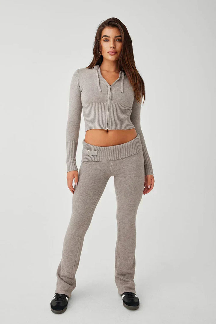 Ensemble de sweat à capuche zippé et de pantalon pour femmes