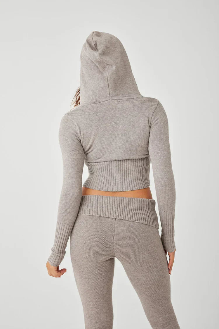 Ensemble de sweat à capuche zippé et de pantalon pour femmes