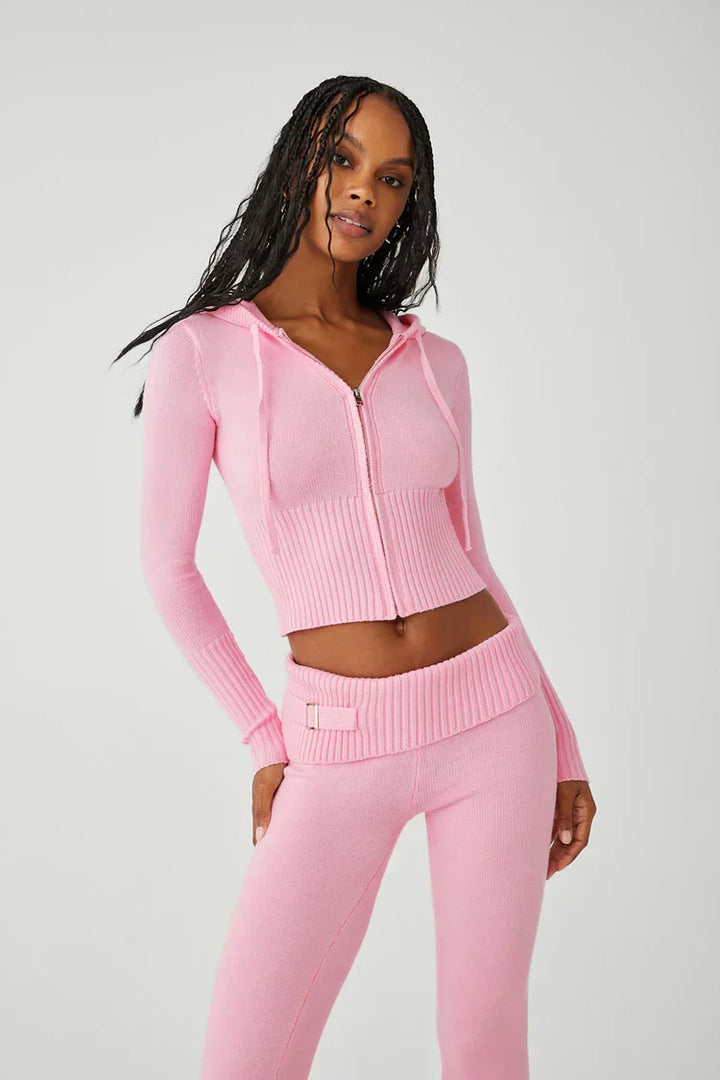 Ensemble de sweat à capuche zippé et de pantalon pour femmes