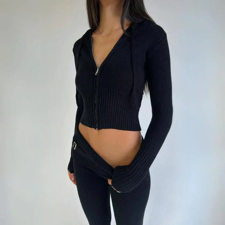 Ensemble de sweat à capuche zippé et de pantalon pour femmes