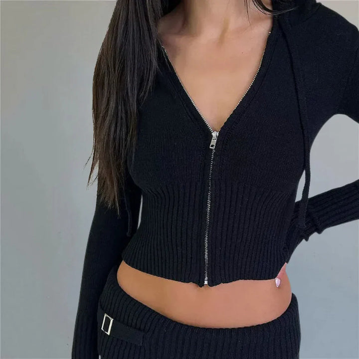 Ensemble de sweat à capuche zippé et de pantalon pour femmes
