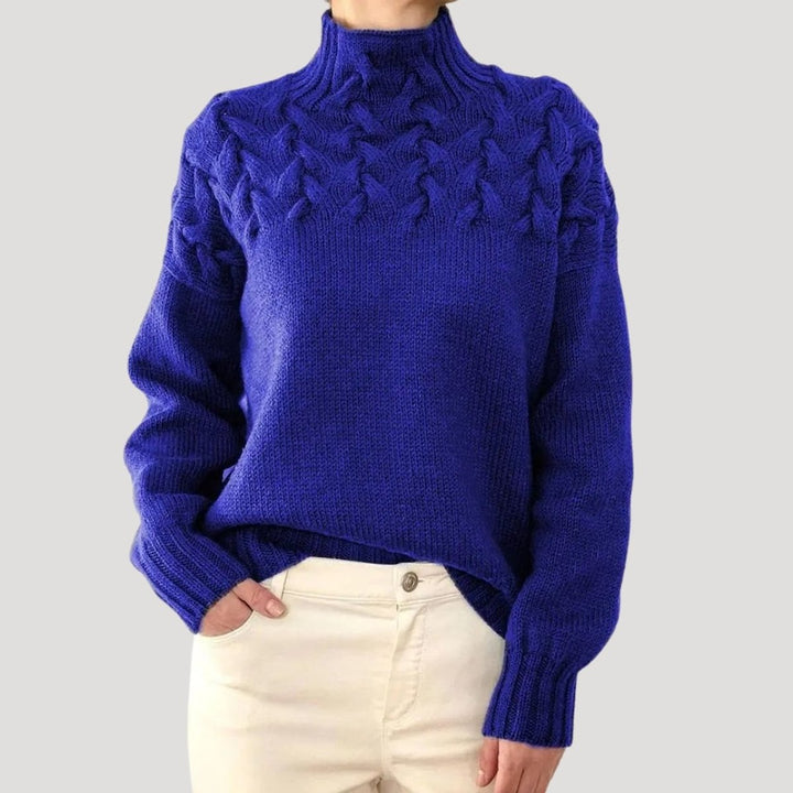 Sophie | Pull en tricot à col roulé et motif en relief pour femmes