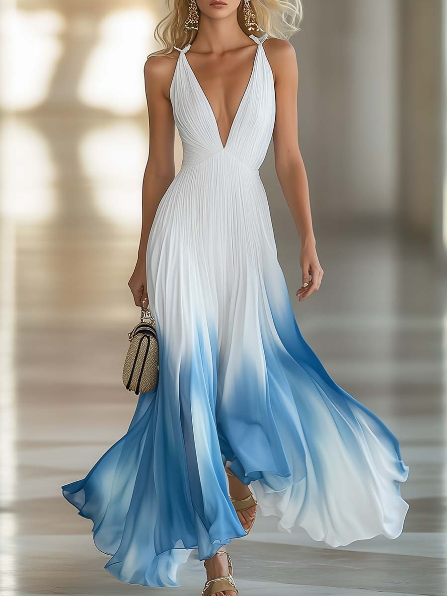 Daria | Robe maxi à décolleté en V dégradé pour femmes