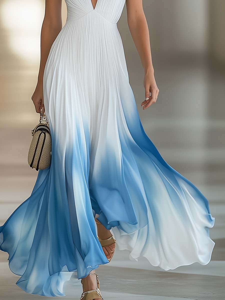 Daria | Robe maxi à décolleté en V dégradé pour femmes