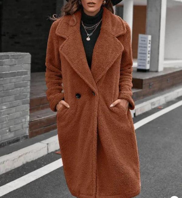 Manteau d'hiver en polaire luxueux, chaud et stylé pour femmes