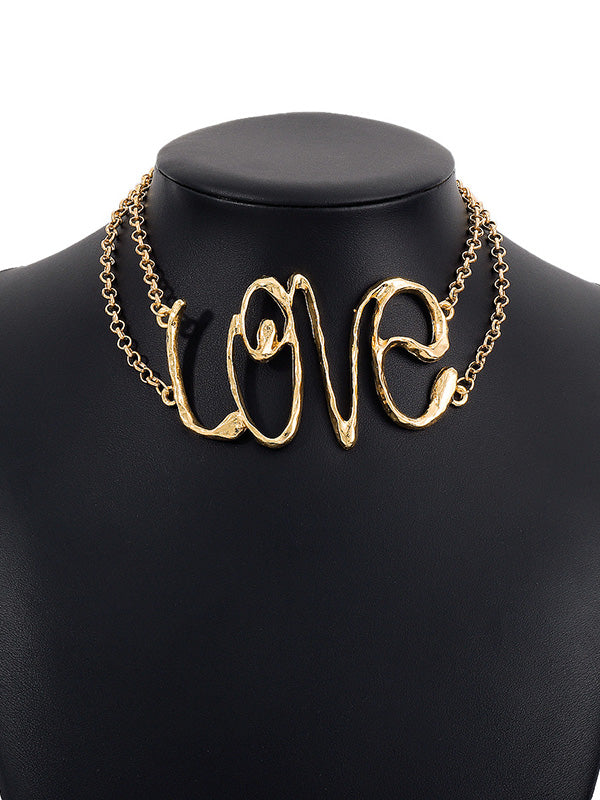 Collier géométrique ajouré à chaîne