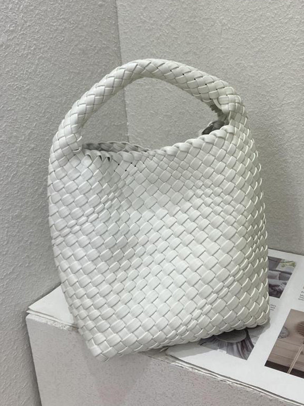 Sac à main tressé couleur unie