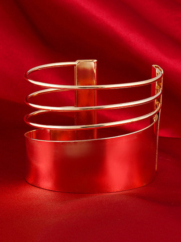 Bracelet géométrique ajouré couleur unie