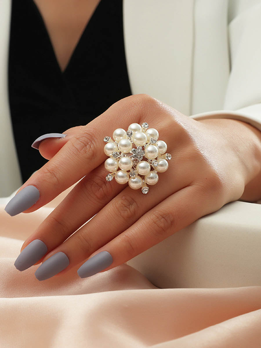 Bague réglable géométrique en forme de fleur