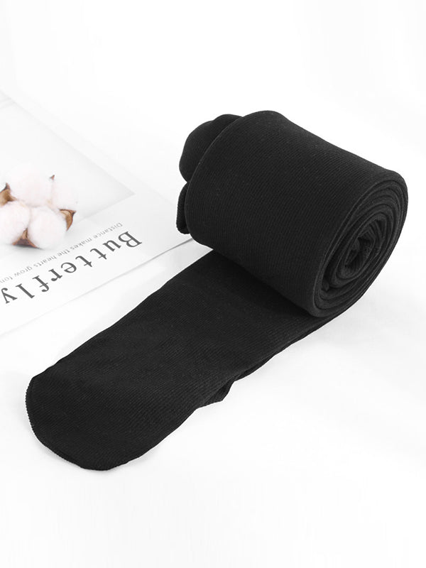 Pantalon thermique en velours de couleur unie, jambe slim Simple, garde au chaud, bas