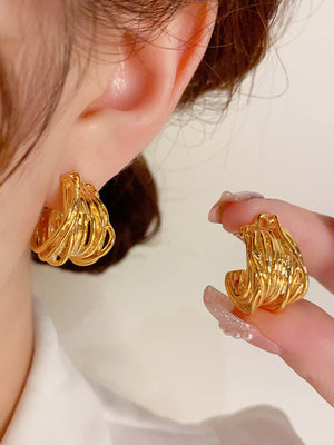 Boucles d'oreilles géométriques couleur unie