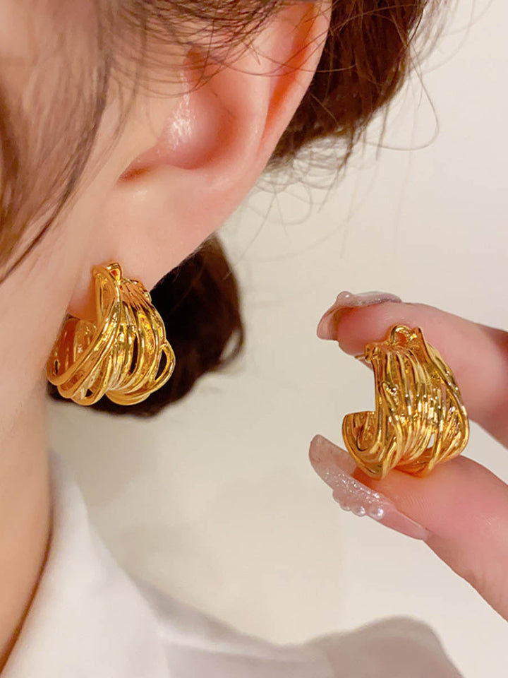 Boucles d'oreilles géométriques couleur unie