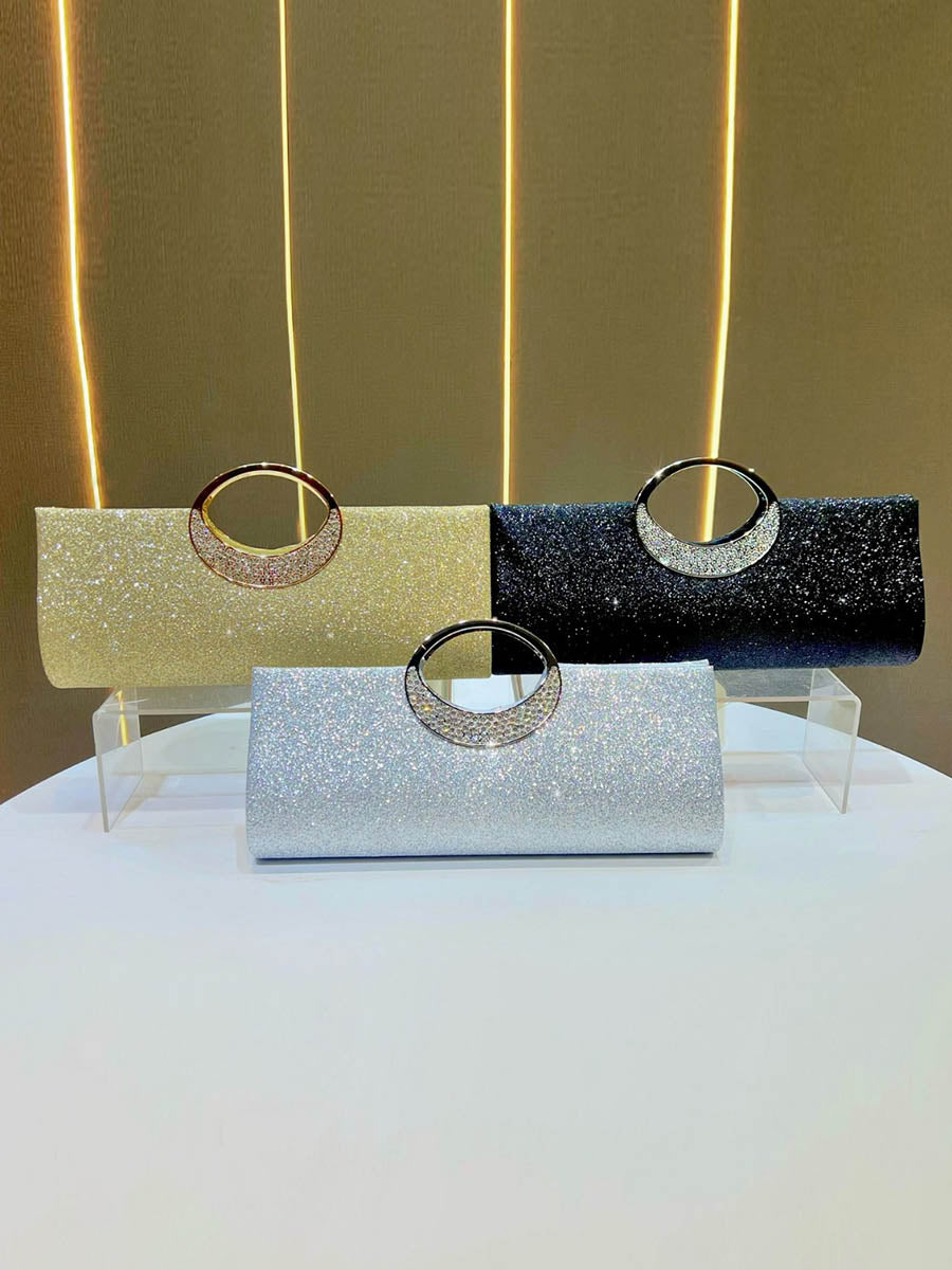 Sac à main à chaîne, à strass, à sequins