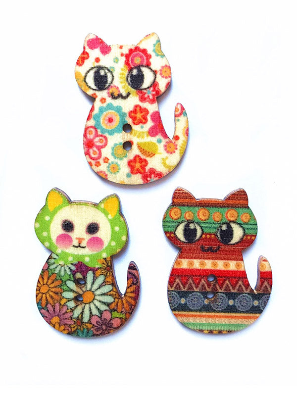 Environ 100 boutons en forme de chat, accessoires de décoration DIY