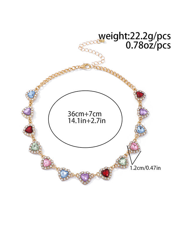 Collier géométrique en forme de cœur