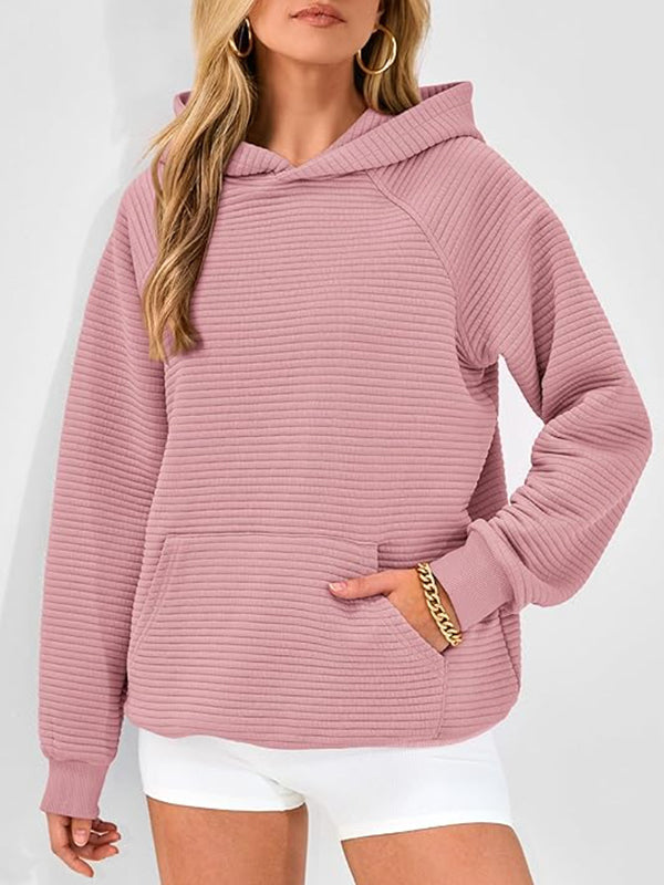 Capuche Manches Longues Poches Couleur Unie à empiècements Sweats à capuche Hauts