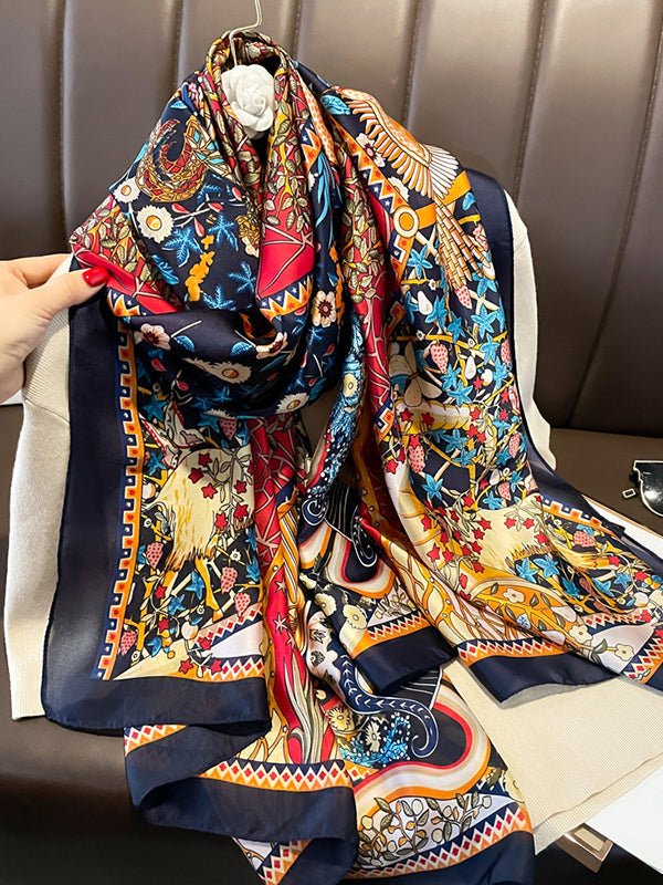 Écharpe à imprimé floral, anti-UV