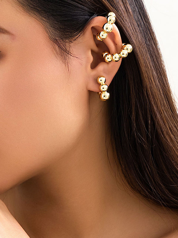 Clip d'oreille géométrique de couleur unie