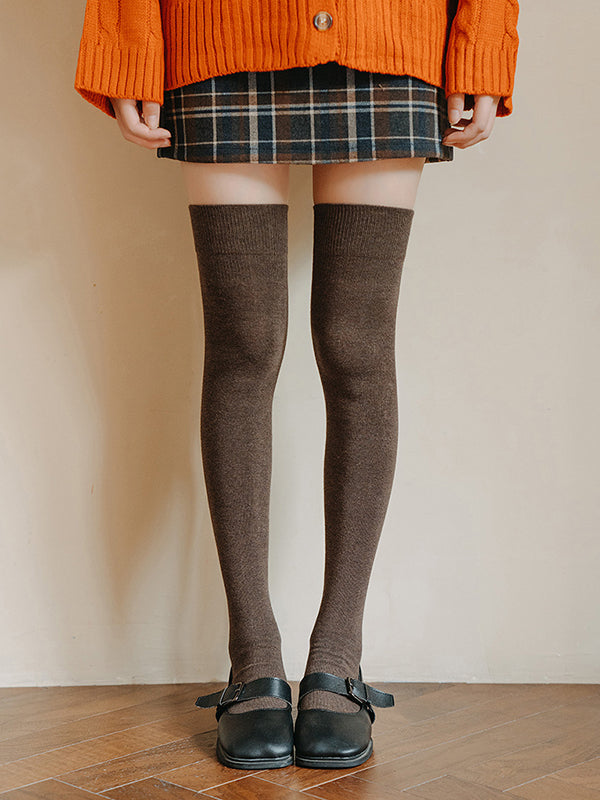 Collants décontractés, couleur unie